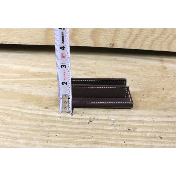 Vintage COACH Brown Leather Desk Business Card Holder Executive Accessory Office - Picture 3 of 4